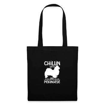 Chillin with my best friend pekingese - Tote Bag - black - Front