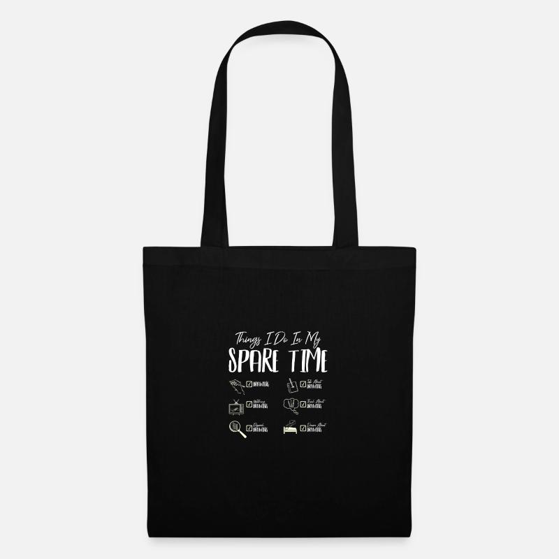 Ce que je fais pendant mon temps libre en dessinant - Sac en tissu - noir