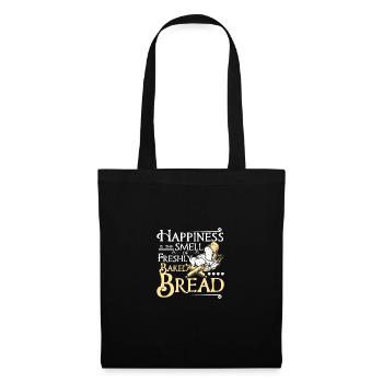 Happiness is the smell of baked bread - Stoffbeutel - Schwarz - Vorne