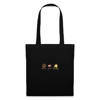 Paix amour pierogi - Sac en tissu - noir - Devant