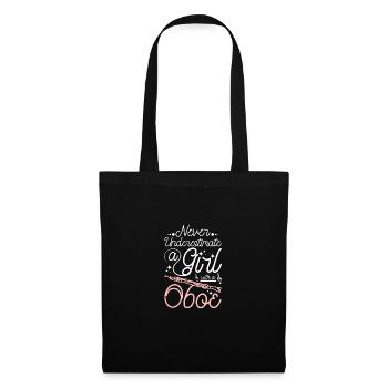 Never underestimate a girl with a oboe - Tote Bag - black - Front