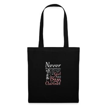 Ne sous-estimez jamais une fille avec une clarinette basse - Sac en tissu - noir - Devant