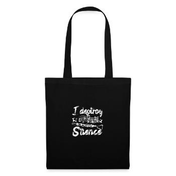Je détruis le silence clarinettiste - Sac en tissu - noir - Devant