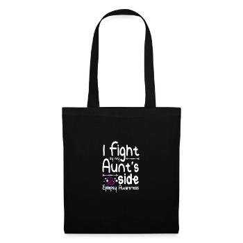 I fight by my aunt's side, epilepsy awareness - Tote Bag - black - Front