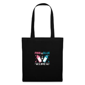Pink or blue we love you Gender Reveal pregnancy - Tote Bag - black - Front
