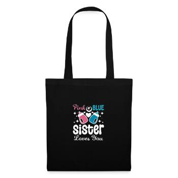 La sœur rose ou bleue t’aime Gender Reveal - Sac en tissu - noir - Devant