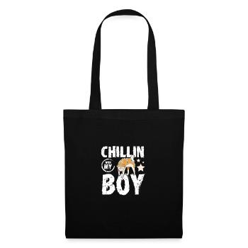 Chillin avec mon garçon Akita - Sac en tissu - noir - Devant