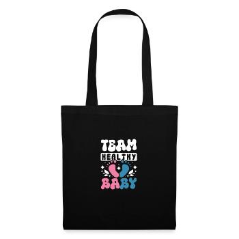 Team healthy baby - Stoffbeutel - Schwarz - Vorne