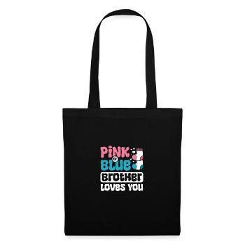 Pink or blue brother loves you - Stoffbeutel - Schwarz - Vorne