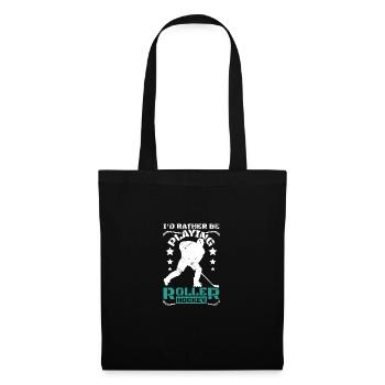Je préfère jouer au roller hockey - Sac en tissu - noir - Devant