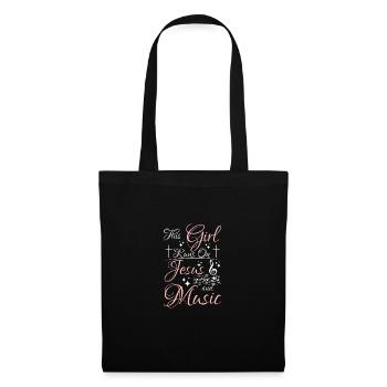 Cette fille court sur Jésus et la musique - Sac en tissu - noir - Devant