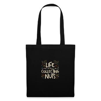 Funny autumn life is all about collecting nuts - Stoffbeutel - Schwarz - Vorne