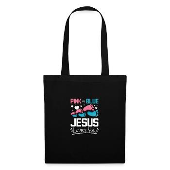 Pink or blue jesus loves you - Stoffbeutel - Schwarz - Vorne
