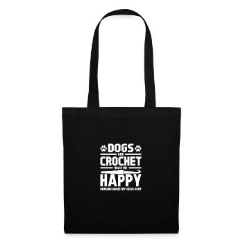 Dogs and crochet make me happy - Tote Bag - black - Front