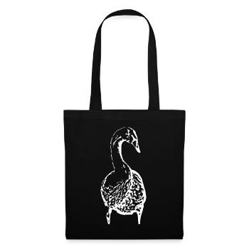 Cygne, Canard blanc, Oiseau, Oie - Sac en tissu - noir - Devant