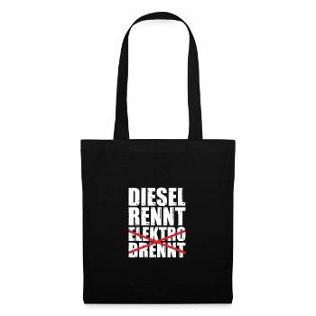 Diesel rennt Elektro brennt - Stoffbeutel - Schwarz - Vorne