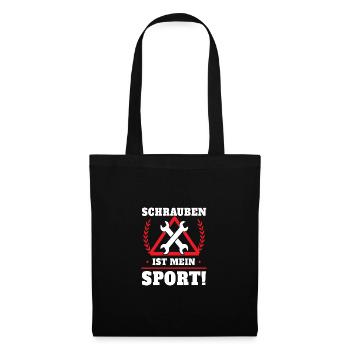 Schrauben ist mein Sport - Stoffbeutel - Schwarz - Vorne