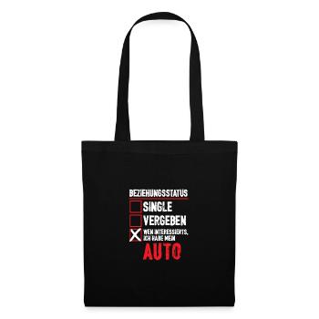 Beziehungsstatus Wen ineressierts ich habe Auto - Stoffbeutel - Schwarz - Vorne