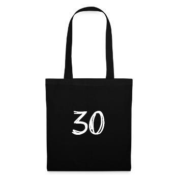 30 JAHRE. 30-jähriges JUBILÄUM. JUBILÄUM 30 JAHRE. 30 - Stoffbeutel - Schwarz - Vorne