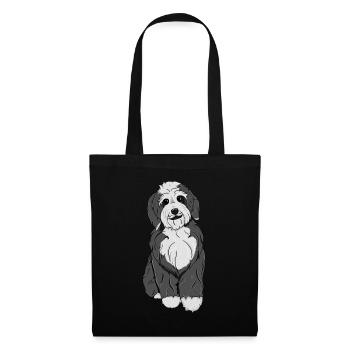 Bernedoodle Dog - Tote Bag - black - Front