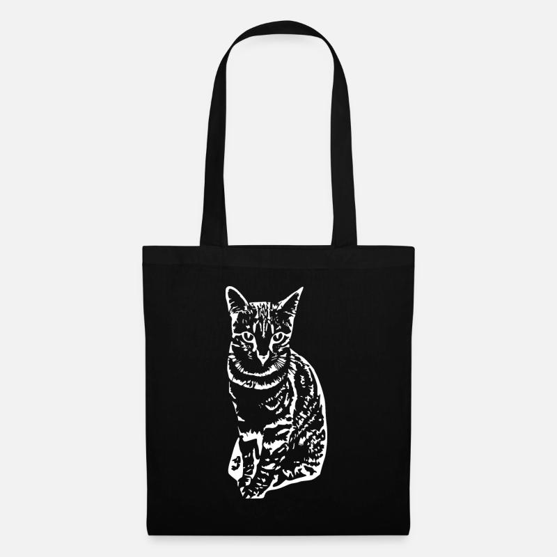 Katze Kätzchen Katzenshirt Geschenk - Stoffbeutel - Schwarz