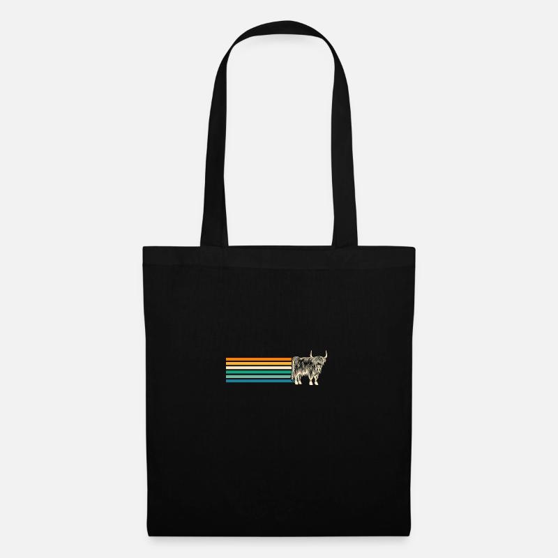 Cow Cattle Highland Cattle - Tote Bag - black