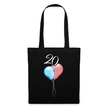 20 Jahre anniversary Jubiläum Symbol Luftballons - Stoffbeutel - Schwarz - Vorne