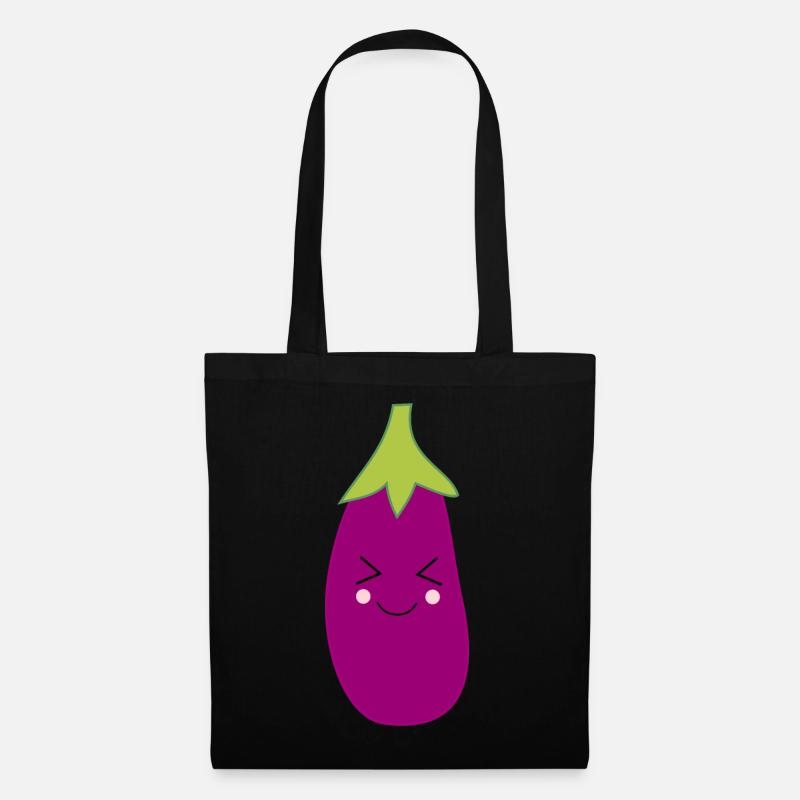 Aubergine Gemüse Kostüm Fasching Karneval - Stoffbeutel - Schwarz