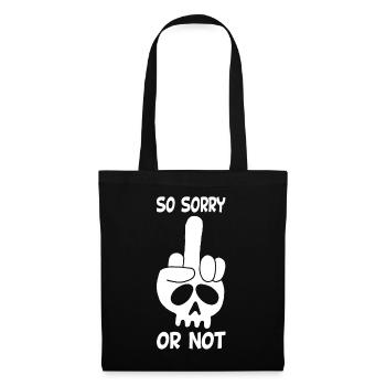 Crâne blanc impoli - Sac en tissu - noir - Devant