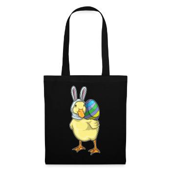 Oreilles de lapin de Pâques canard - Sac en tissu - noir - Devant