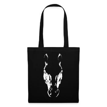 Silhouette cheval minimaliste horse Head  - Sac en tissu - noir - Devant