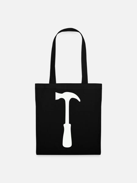 Hammer Silhouette - Stoffbeutel - Schwarz