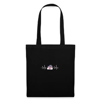 Fantasy Animal Lovers Gift Heartbeat Unicorn - Tote Bag - black - Front