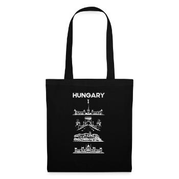 Hongrie Drapeau Union européenne Cadeau - Sac en tissu - noir - Devant