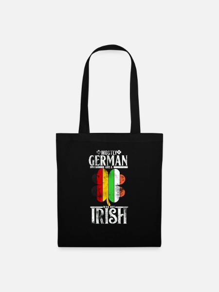 Deutsch Irisch St Patricks Day Geschenk Flagge - Stoffbeutel - Schwarz