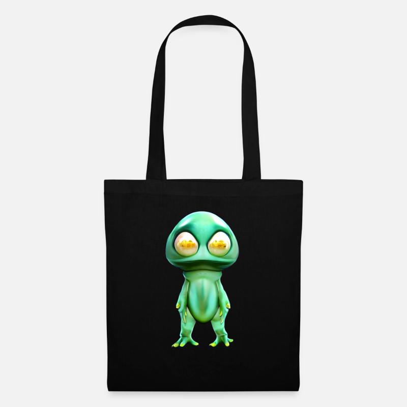 A Cute Cartoon Alien #15 - Stoffbeutel - Schwarz