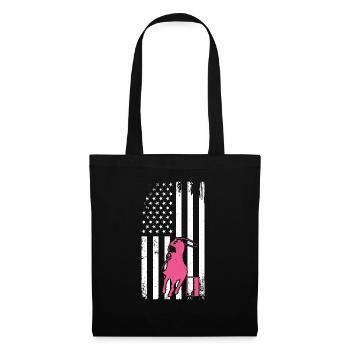 Drapeau américain Western Barrel Horse Barrel Racing - Sac en tissu - noir - Devant