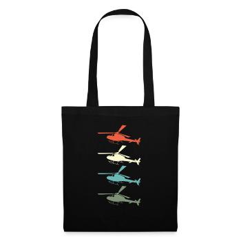 Hélicoptère Hélicoptère Rétro Cadeau - Sac en tissu - noir - Devant