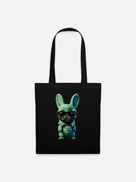 Frenchie Superhero - Stoffbeutel - Schwarz
