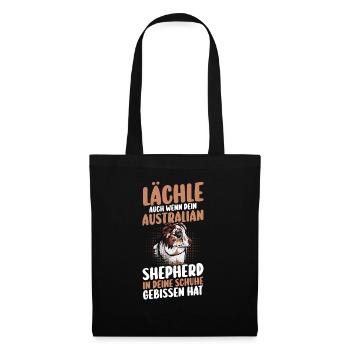 Australian Shepherd Hund Aussie - Stoffbeutel - Schwarz - Vorne