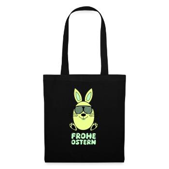 Joyeux lapin de Pâques - Sac en tissu - noir - Devant