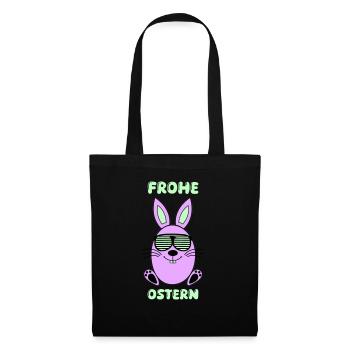Joyeux lapin de Pâques - Sac en tissu - noir - Devant