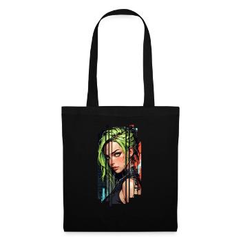 Cyber femme Urban city - Sac en tissu - noir - Devant