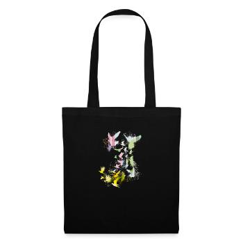 pigeons, sourds, oiseaux, troupeaux d’oiseaux, graffitis, pastel - Sac en tissu - noir - Devant