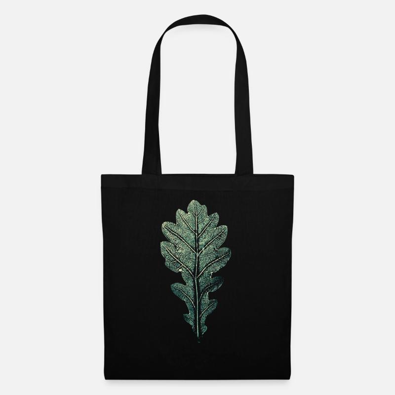 LEAF chêne / impression d'art WALD & Förster Design - Sac en tissu - noir