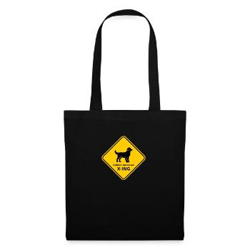 Schild "Golden Retriever X-ING" - Stoffbeutel - Schwarz - Vorne