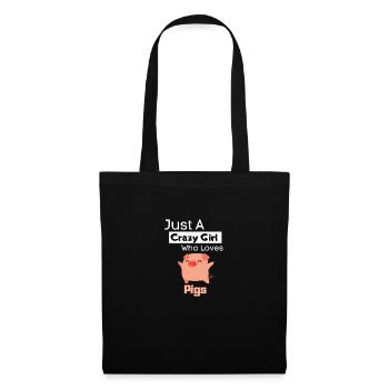 Bauernhof Mädchen Tierliebhaber Geschenk Schwein - Stoffbeutel - Schwarz - Vorne