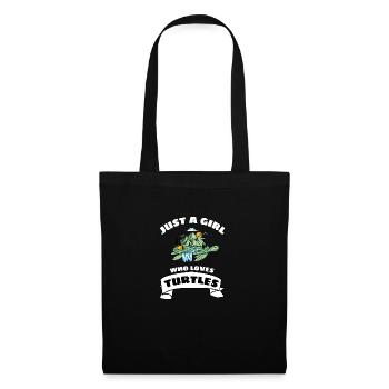 Nature Landscape Animal Girl Gift Turtle - Tote Bag - black - Front