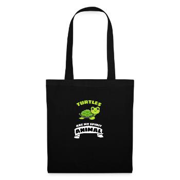 Tortue de mer Cadeau Tortue Mignonne - Sac en tissu - noir - Devant