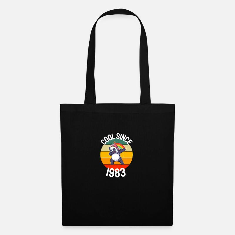 Cool Seit 1983 Retro Dabbing Panda 39. Geburtstag - Stoffbeutel - Schwarz